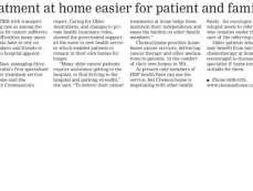 Treatment at home is easier for patients and family – The Senior, 4th September 2013
